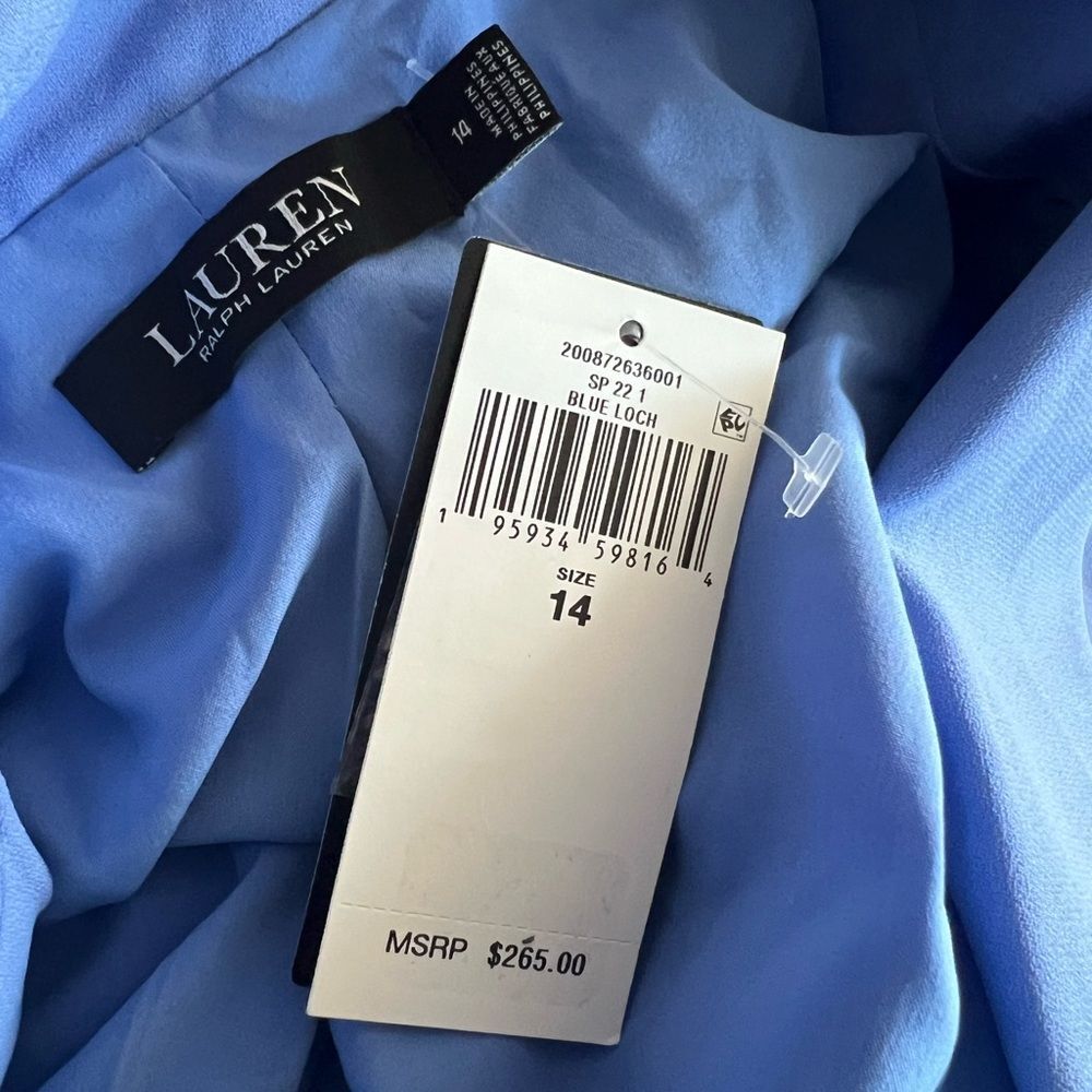 NEW Lauren Ralph Lauren Double-Faced Georgette Blazer, Size 14 New w/Tag $265 - Picture 10 of 13